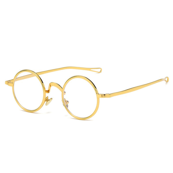 Ronny Round Blue Light Blocking Glasses - Gold Clear