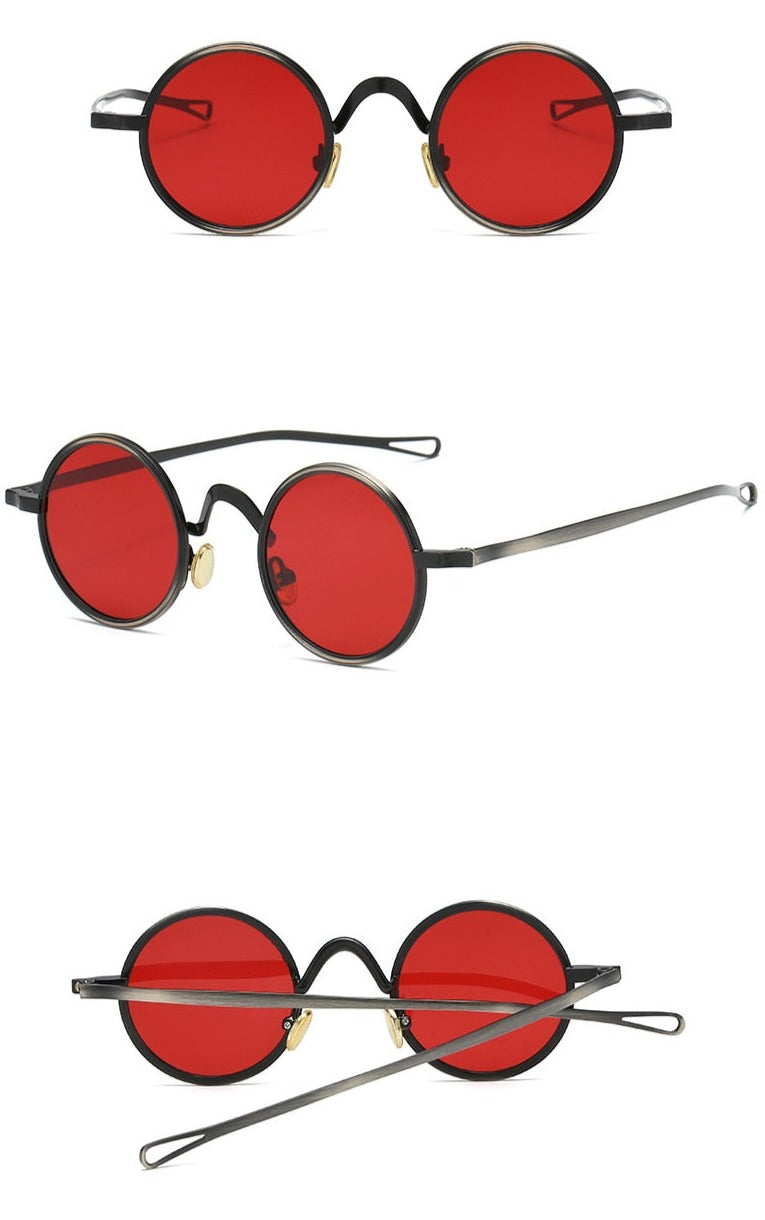 Ronny Round Polarized Sunglasses - Red/Black