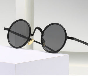 Ronny Round Polarized Sunglasses - Black Gray