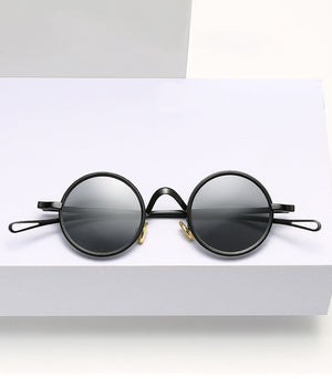 Ronny Round Polarized Sunglasses - Black Gray