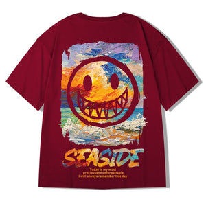 Seaside Smiley Watercolor T-Shirt