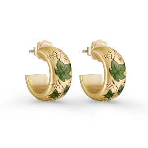 Olivia Floral Gold Hoop Earrings
