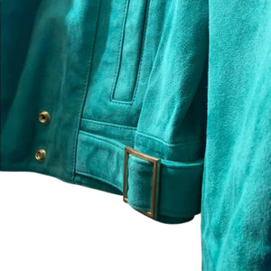 Hawkes Green leather Suede Jacket By TOPSHOP - Shop Above Standard