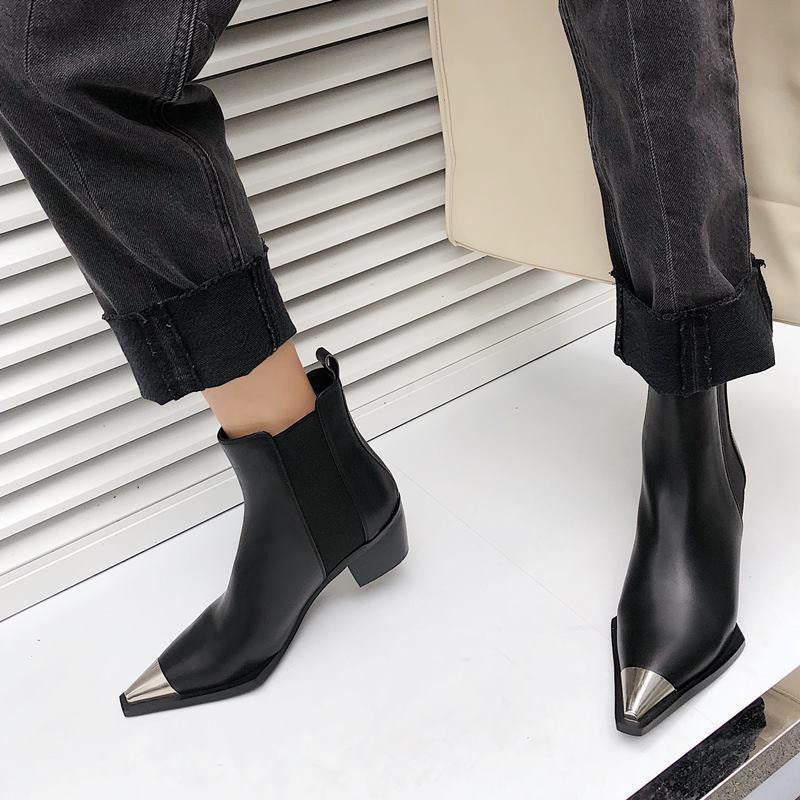 Silver Pointed Toe Statement Ankle Boots - Shop Above Standard