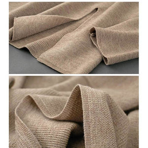 Wool Blend Sweater Set in Camel in Light Grey - Shop Above Standard