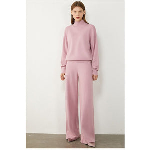 Mock Turtleneck Sweater and Pant Set in Pink - Shop Above Standard