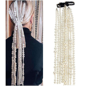 Long Pearl Chain Hair Clip In - Shop Above Standard