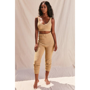 Fluffy 2 Piece Lounge Pant Set in Sand Stone - Shop Above Standard