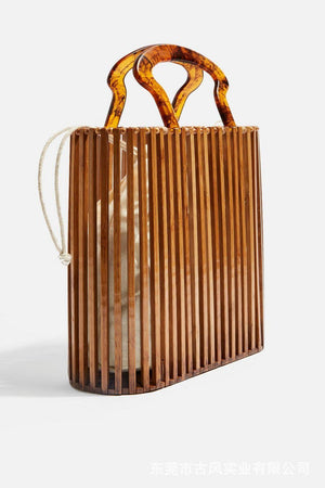 Lilian Acrylic Basket Tote in Coffee - Shop Above Standard