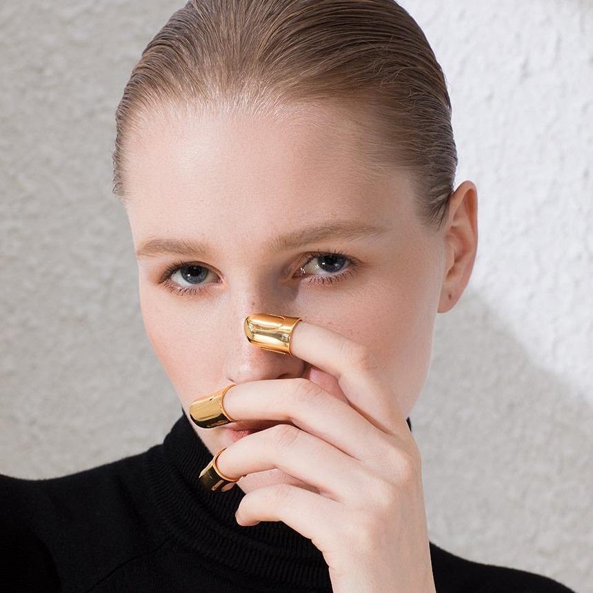 Buy Real Gold Design Plain Finger Ring Gold Plated Impon Ring for Women