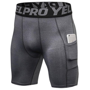 Knee Length Compression Gym Shorts with Phone Pocket - Shop Above Standard