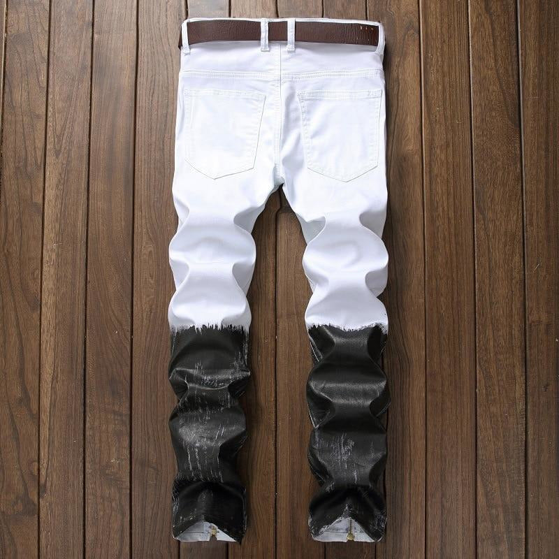 White & Black Color Block Jeans - Shop Above Standard