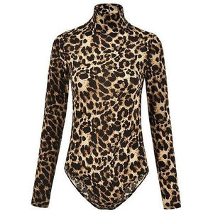 Leopard Turtleneck Long Sleeve Bodysuit - Shop Above Standard