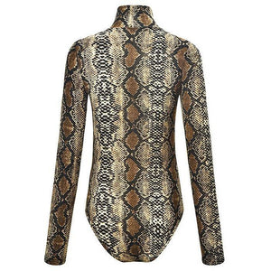 Snake Turtleneck Long Sleeve Bodysuit - Shop Above Standard