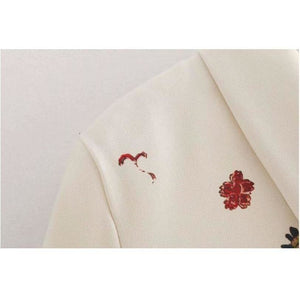 Floral Tie Waist Blazer 2 Piece Suit Set - Shop Above Standard
