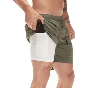 White Drawstring Compression Short with Phone Size Pockets - Shop Above Standard