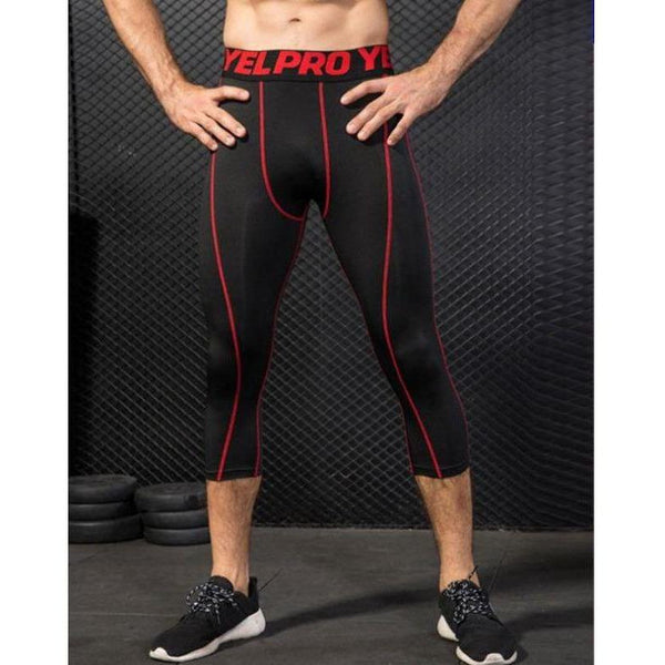 Mens Black & Red Training Compression Pants - Shop Above Standard
